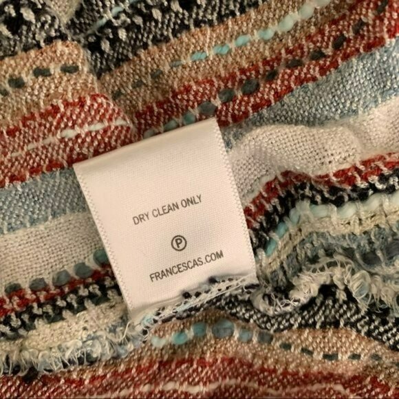 Blue rain women's size x-small long sleeve knit striped top with neck ties - Picture 11 of 11